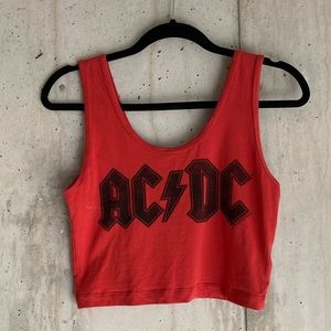 AC/DC Red Logo Crop Top Tank Top
